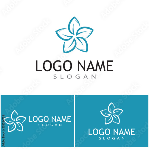 Beauty plumeria icon flowers design illustration Template