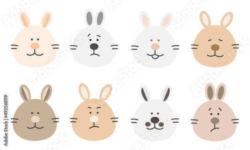 イースター　うさぎ　イラスト　セット