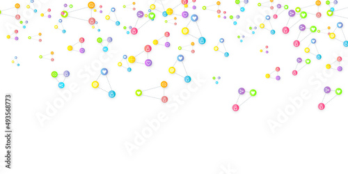 Social media marketing icons internet tags target
