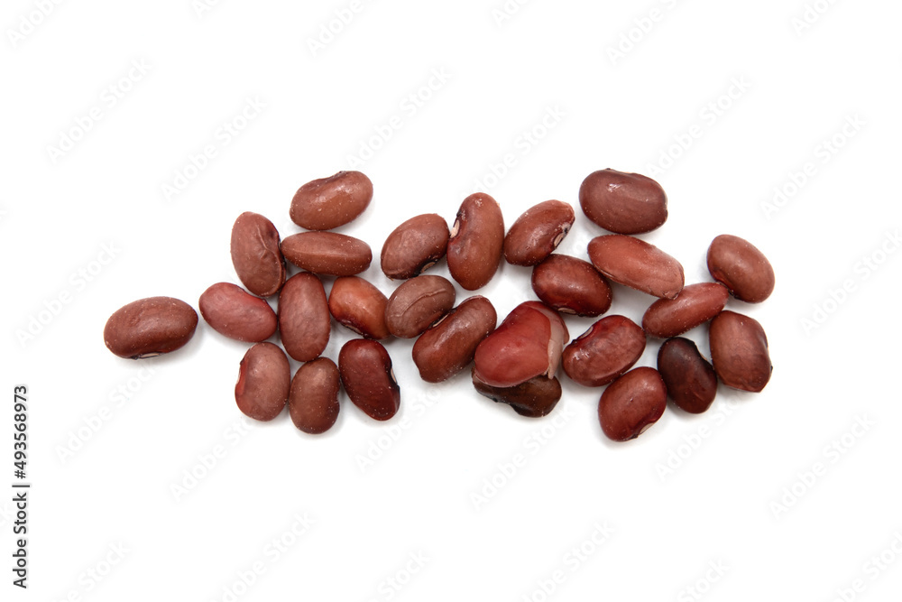 Red beans on a white background. Red beans on a white background.