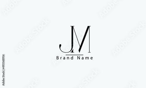 JM MJ J M abstract vector logo monogram template