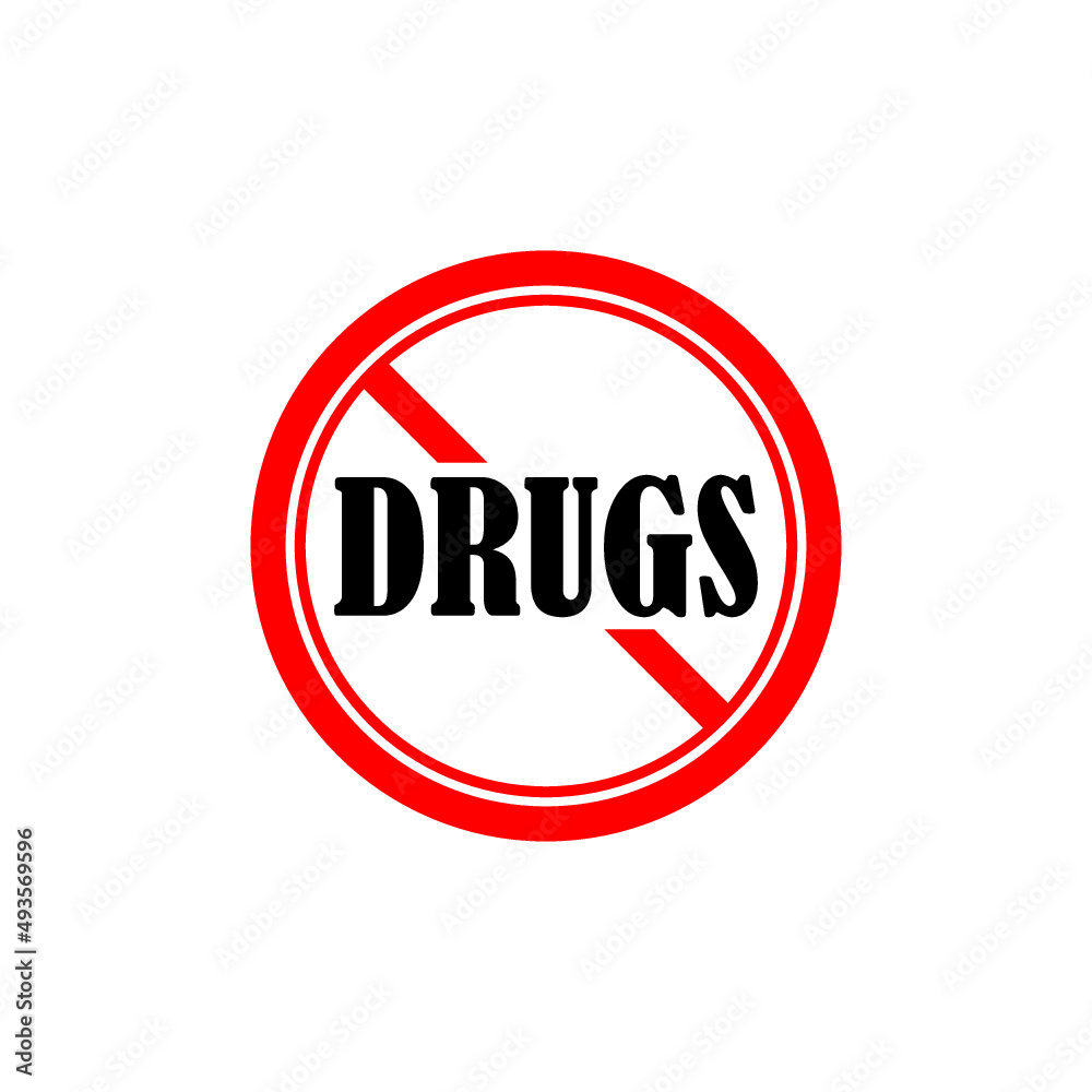 Stop drugs, no drugs icon isolated on white background Stop drugs, no drugs icon isolated on white background