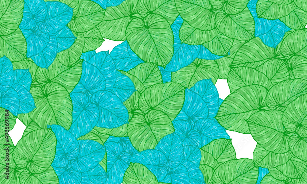 green  tropical leaves spring nature pattern background