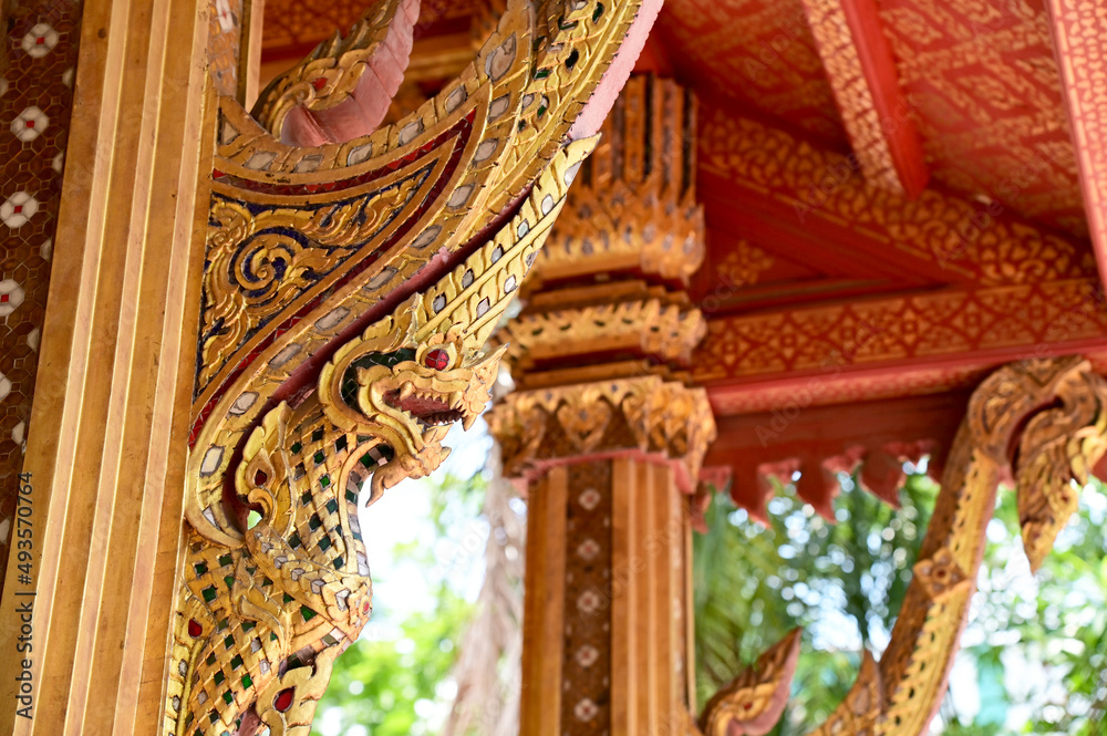 Naga stone statue Located on the way up the stairs of the temple in Bangkok, Thailand. Naga stone statue Located on the way up the stairs of the temple in Bangkok, Thailand.