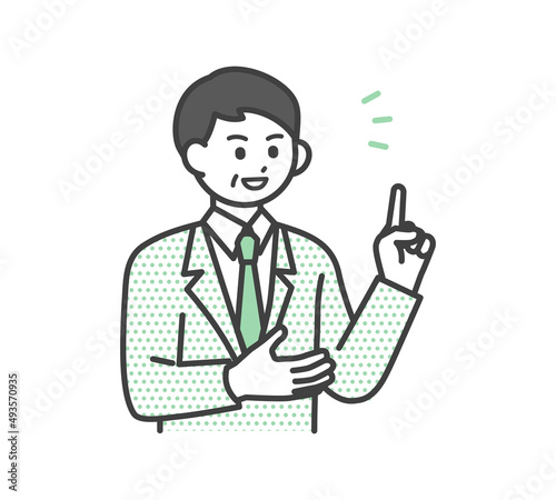 話すビジネスパーソンのイラスト素材