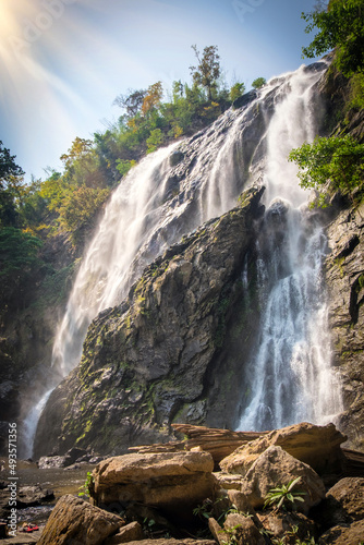 Khlong Lan Waterfall  a beautiful waterfall in Kamphaeng Phet Province  Thailand