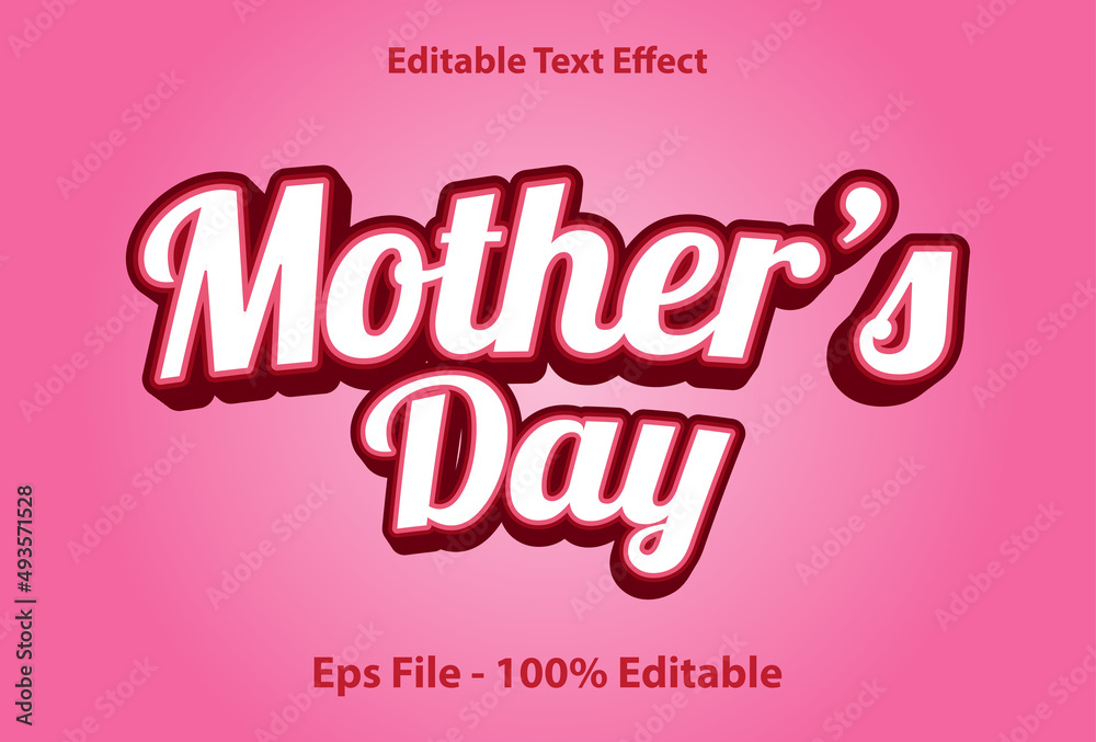 mother's day text effect editable with pink color. mother's day text effect editable with pink color.