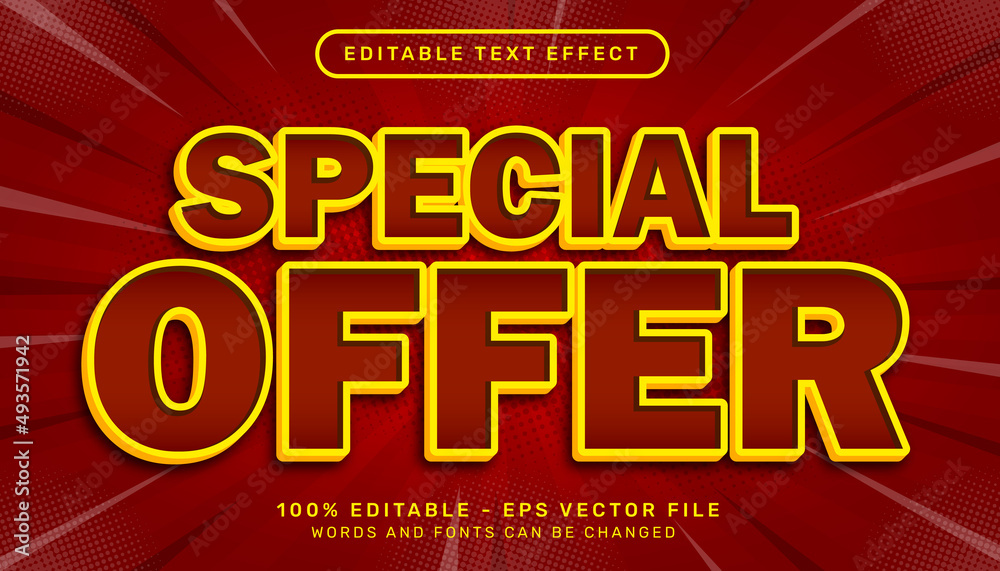 special offer 3d text effect and editable text effect