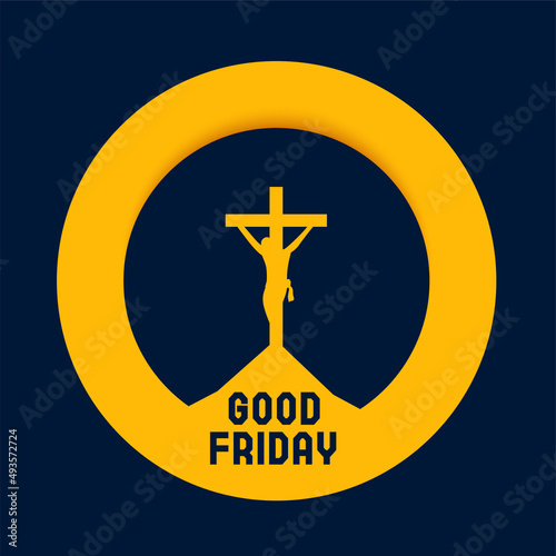 good friday holy week flat card design