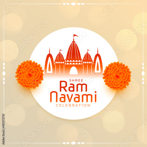 religious ram navami festival greeting design