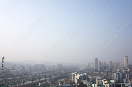 Korea Seoul  environmental pollution due to fine dust is serious now. 