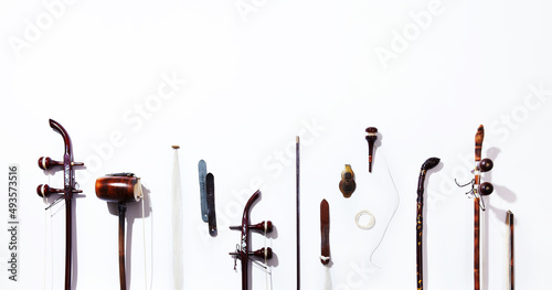 This is Korean traditional instrument Haegum.
 photo