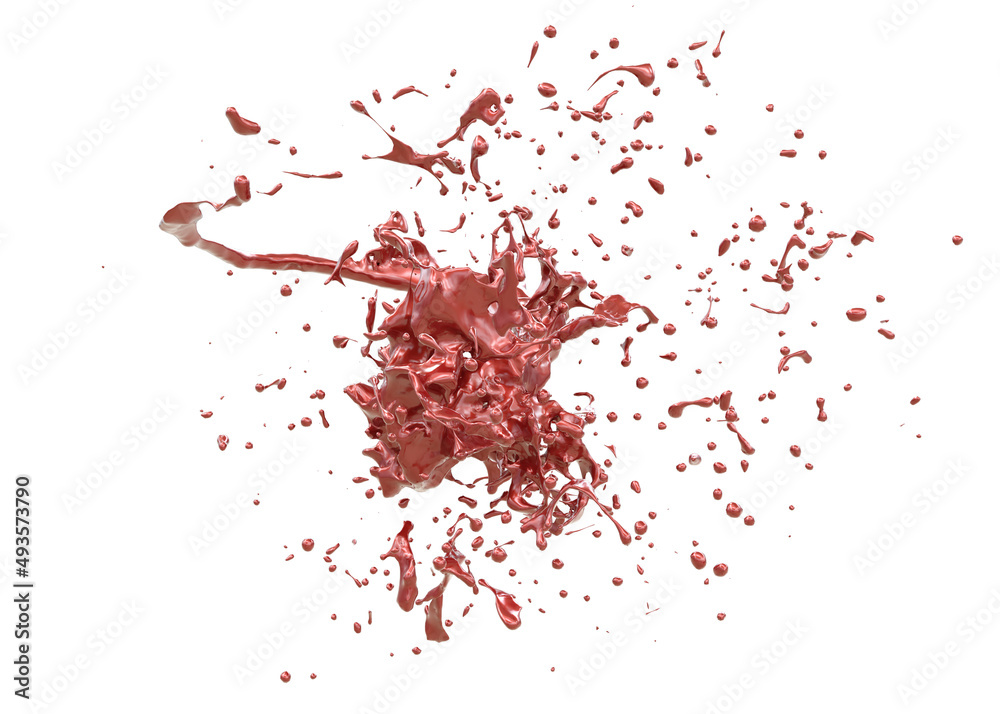 Naklejka premium 3D Red paint splash