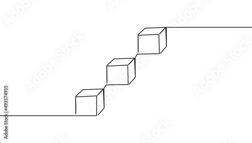 Continuous one line drawing of cloud storage technology