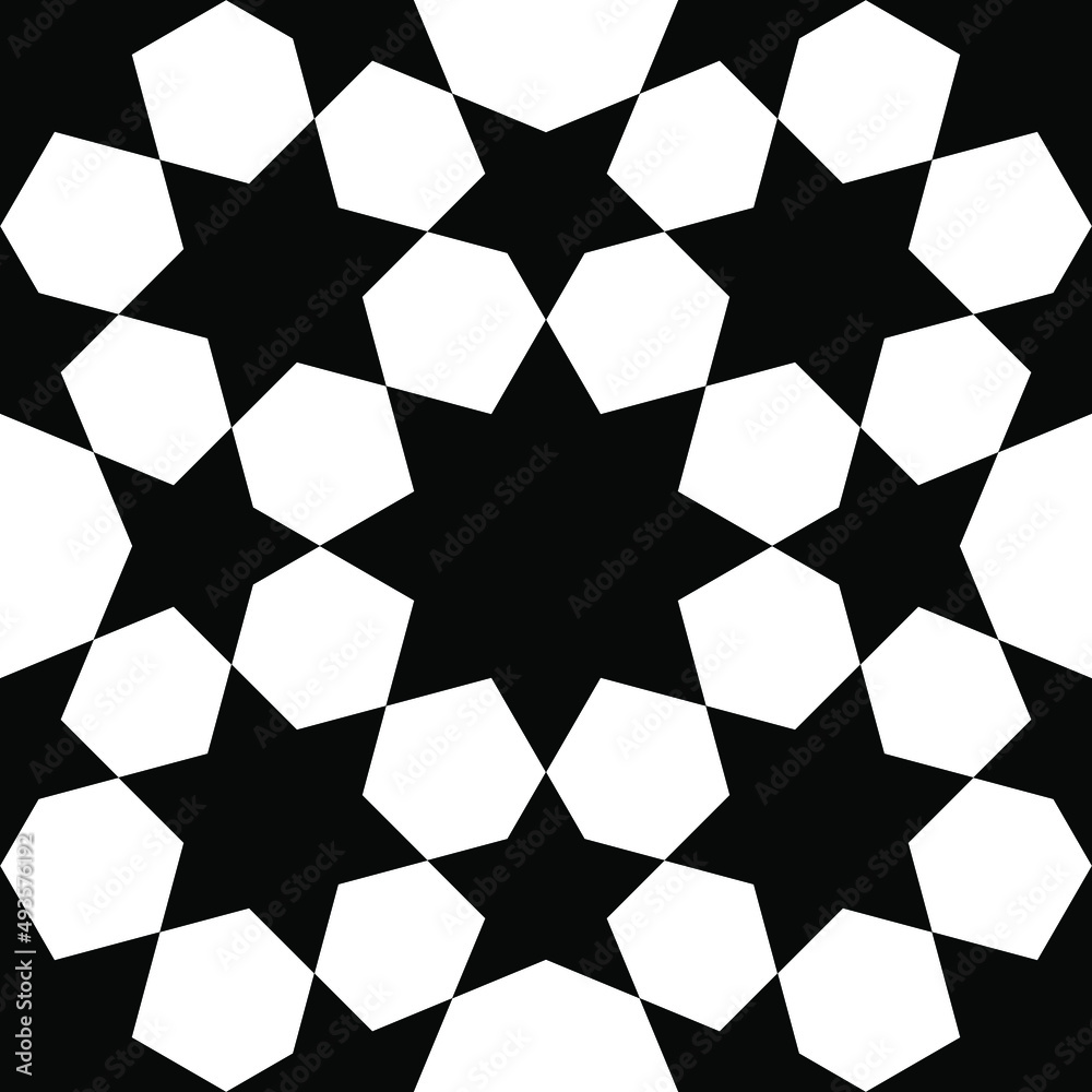 Seamless geometric ornament based on traditional islamic art. Black and white. Seamless geometric ornament based on traditional islamic art. Black and white.