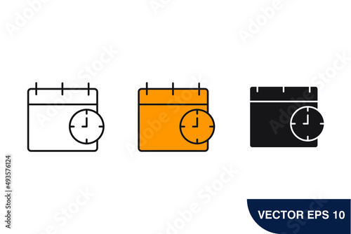 schedule icons  symbol vector elements for infographic web