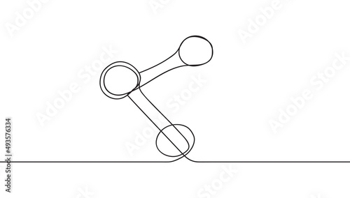 Continuous one line drawing of share icon