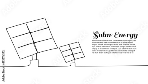 Solar panel continuous one line drawing