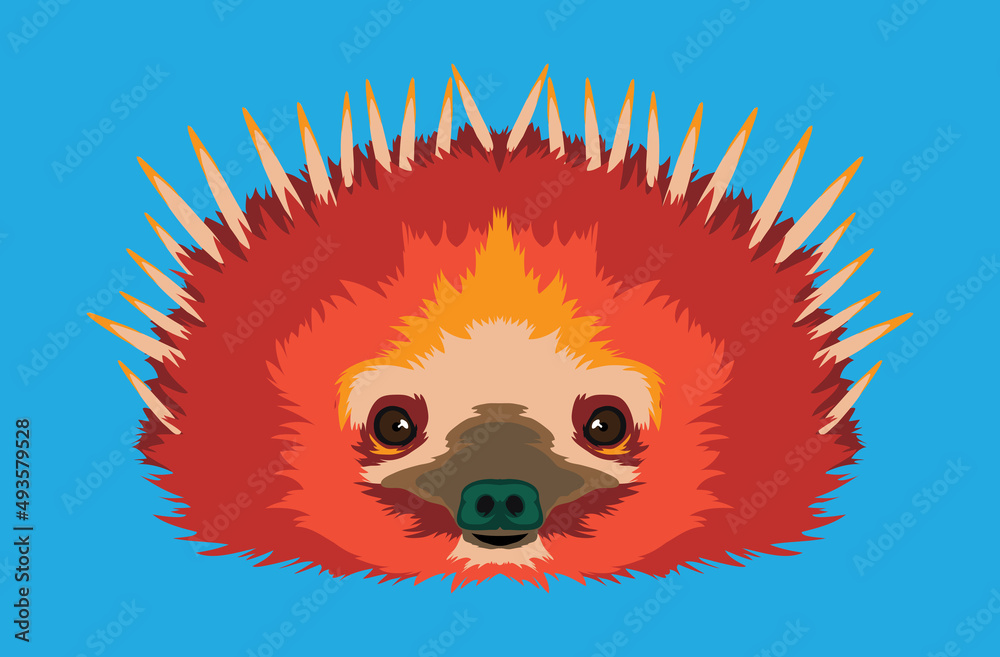 Cute echidna face vector illustration in decorative style, perfect for tshirt style and mascot logo