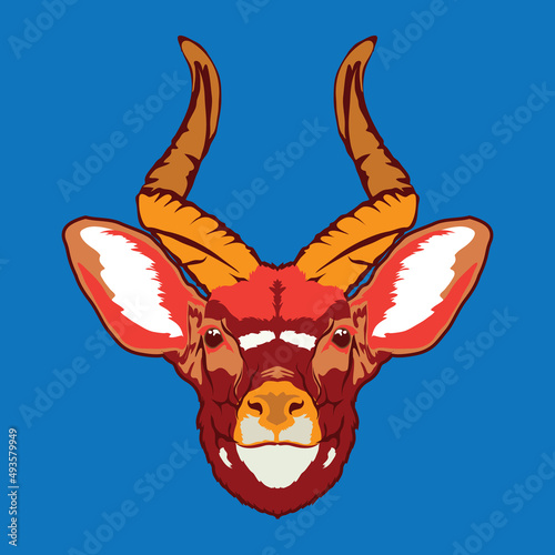 Nyala face vector illustration in decorative style, perfect for tshirt style and mascot logo photo