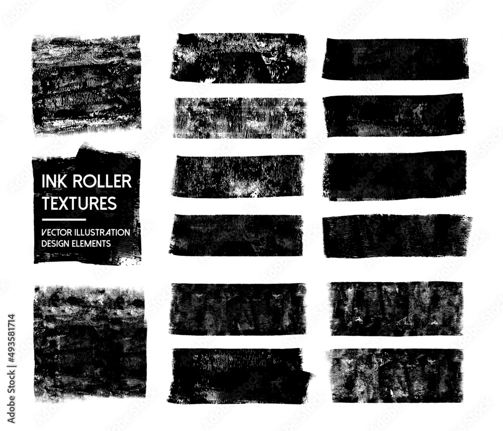 Ink roller texture. Grunge design elements. High quality vector illustration.