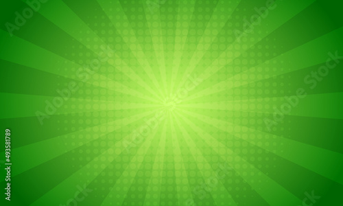 緑のサンバースト背景