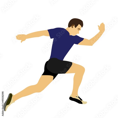 Running Man Flat Vector Illustration For Animation
