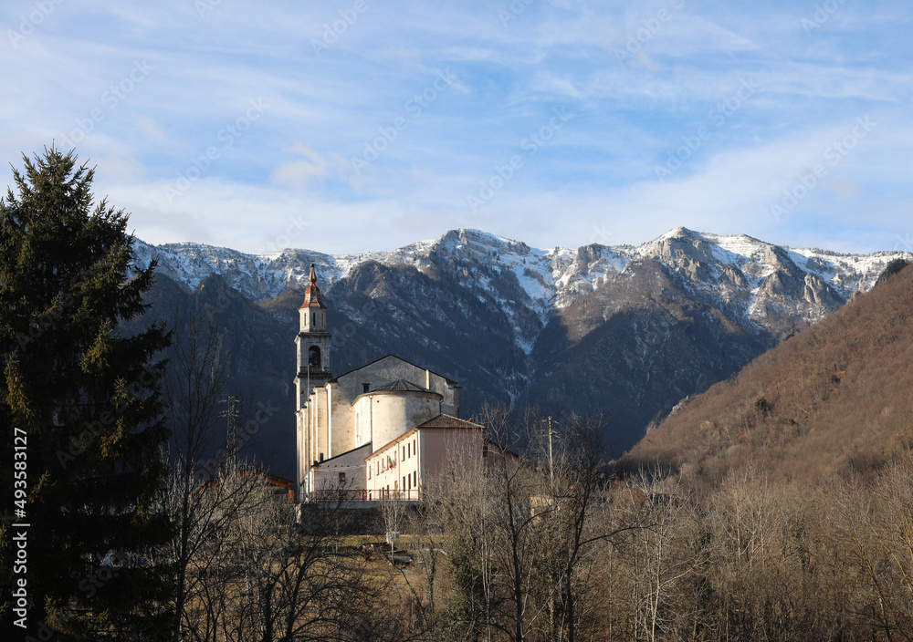 Church of Laghi Town th small city in the Northern Italy
