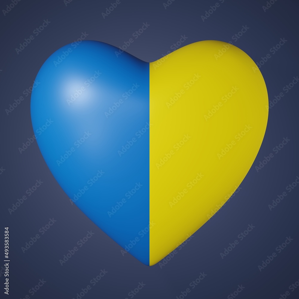 Fototapeta premium Heart shape with Ukraine flag color.