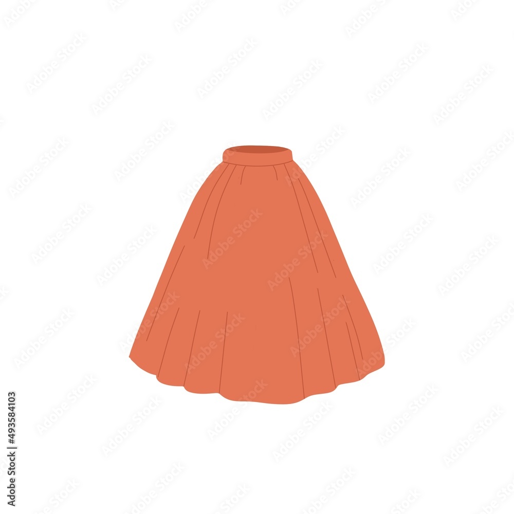 Orange skirt . Illustration isolated on white background