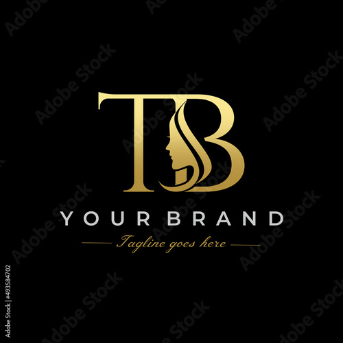 Initial Letter TB Beauty Face Logo Design Vector