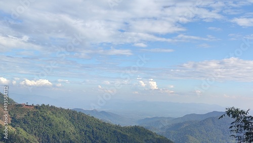 View of hill and sky. Beautiful nature background.