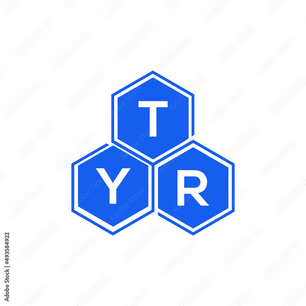 TYR letter logo design on black background. TYR  creative initials letter logo concept. TYR letter design.