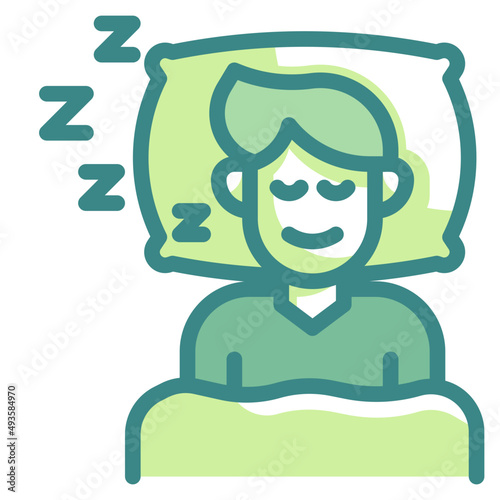 sleeping blue line icon