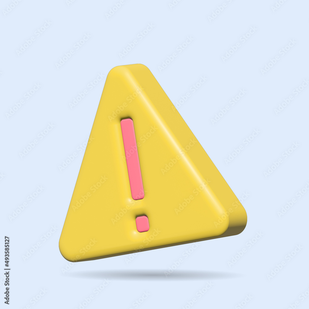 Triangle warning symbol on blue background. error alert safety concept. 3d illustration. Triangle warning symbol on blue background. error alert safety concept. 3d illustration.