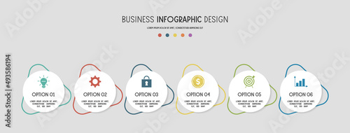 Modern infographic with business icons. Diagram. Vector