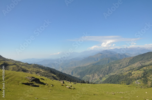 View of beautiful mountains of Parashar valley, Himachal Pradesh 
