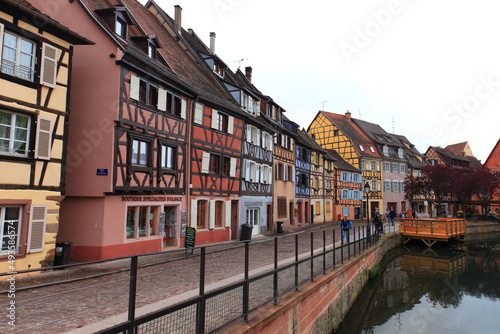 Colorful houses in the streets of Colmar, Alsace, France