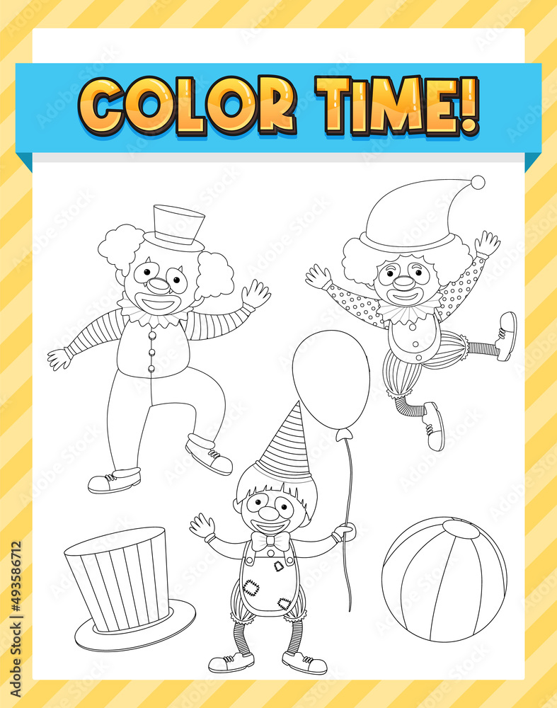 Fototapeta premium Color worksheet for student