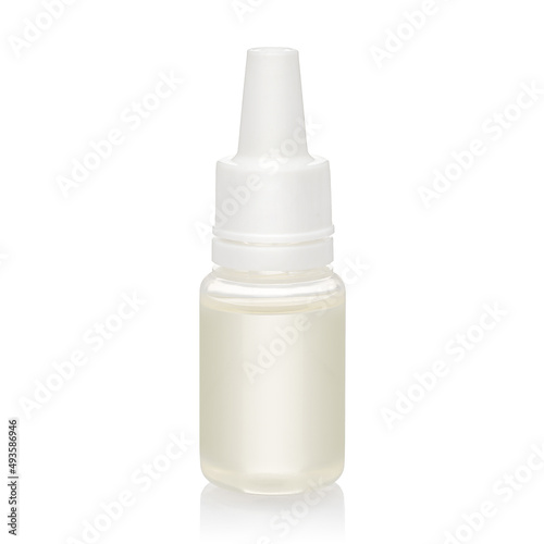 Cosmetic bottles with lid isolated on white background. Bottle with hand sanitizer. Antimicrobial liquid gel. Hand hygiene. Shampoo bottle. Medicine bottle. Liquid soap.