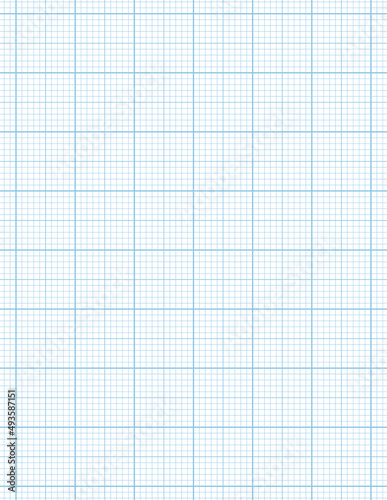 Graph paper. Printable millimeter grid paper with color lines. Geometric pattern for school, technical engineering line scale measurement. Realistic lined paper blank size Letter