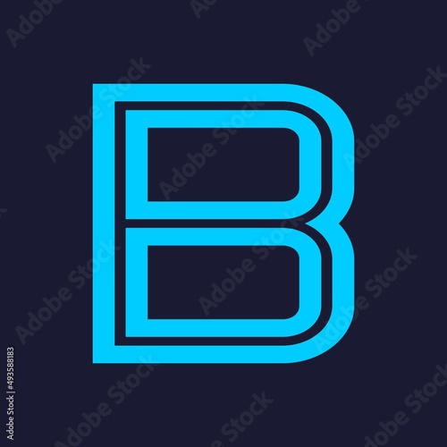 Vector of Modern Alphabet Letters, Parallel lines stylized rounded fonts, Double line for each letter, Minimal Letters for Futuristic, automotive, technology. This is font b