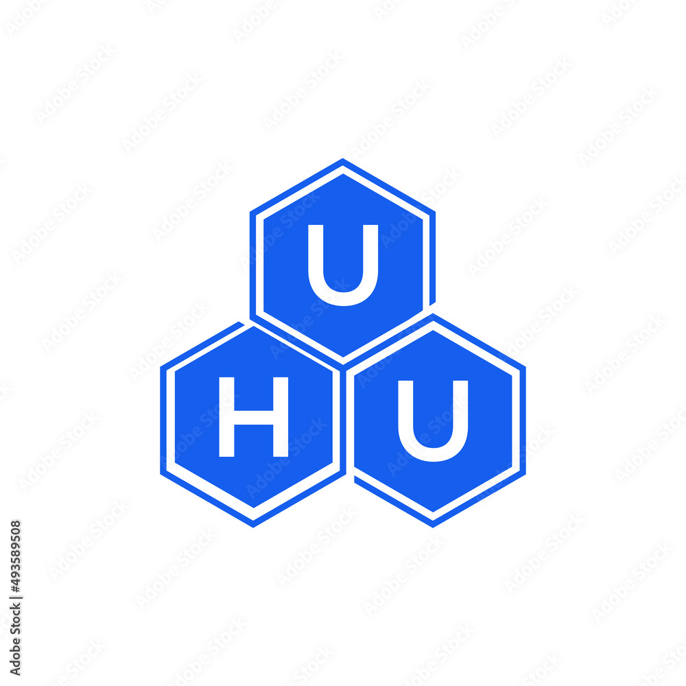 UHU letter logo design on black background. UHU creative initials letter logo concept. UHU letter design. UHU letter logo design on black background. UHU creative initials letter logo concept. UHU letter design.