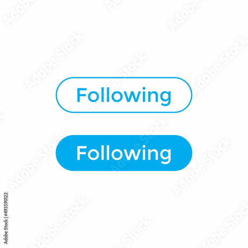 Following Button Icon Vector of Social Media