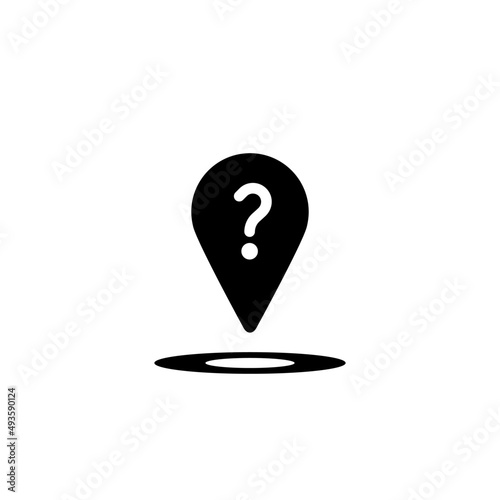 Location Not Found Icon Vector. Gps with Question Mark Sign Symbol