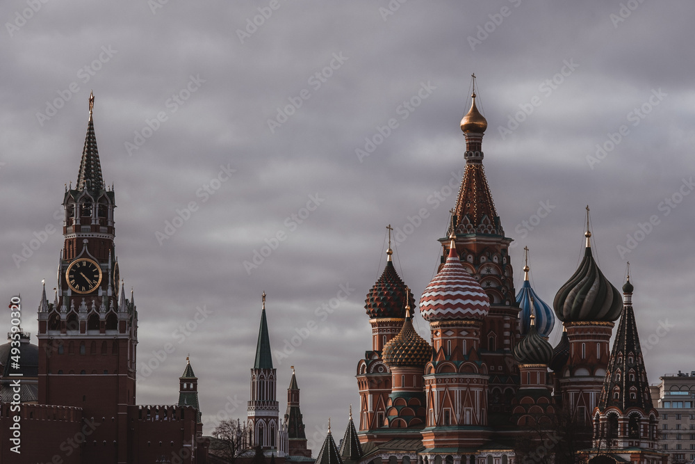 View of the Kremlin on Red Square in Moscow View of the Kremlin on Red Square in Moscow