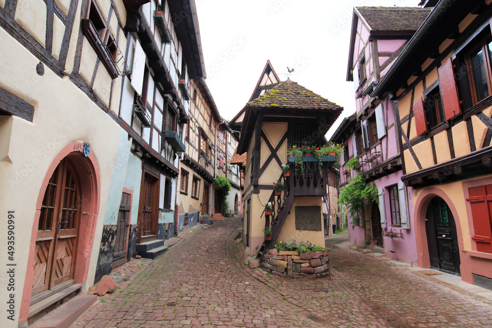 Streets of Eguisheim, Alsace, France