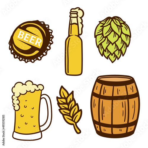 beer element and object vector easy to change color