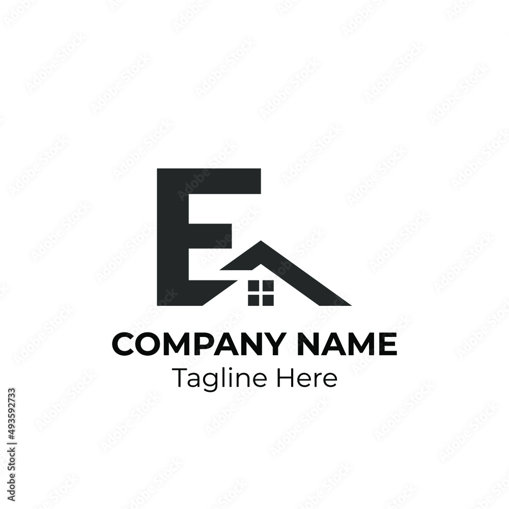 Initial Letter E with Architecture Graphic Logo Design Initial Letter E with Architecture Graphic Logo Design