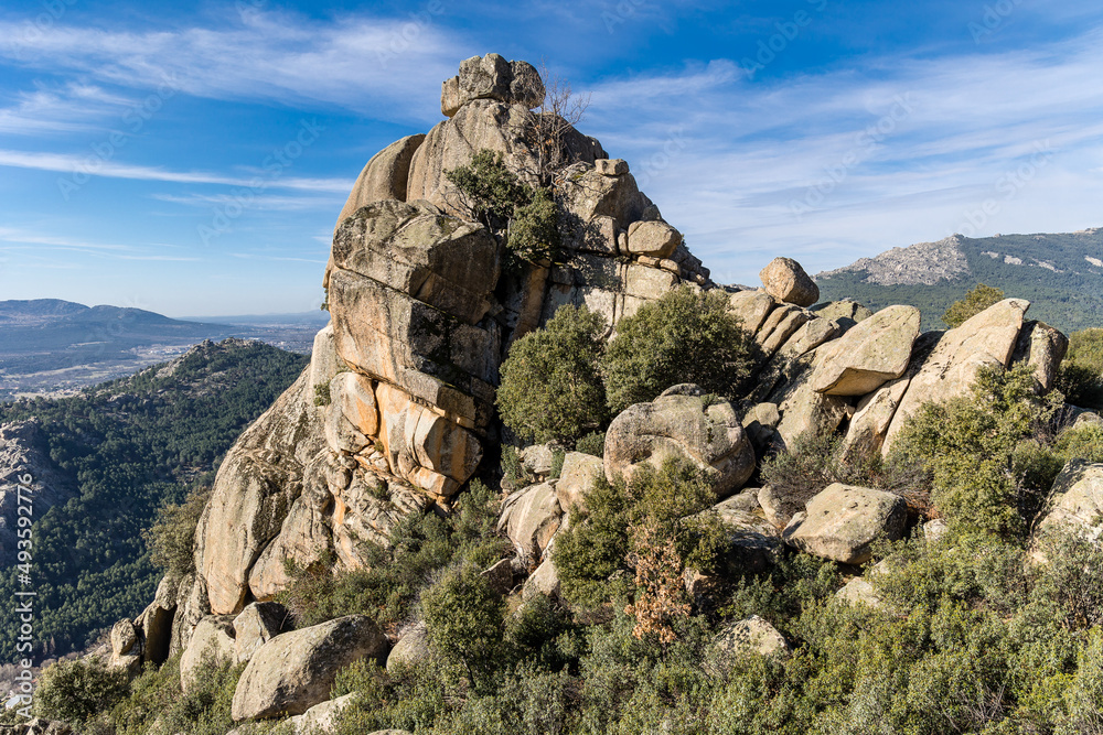 natural park formed by granite rocks called La Pedriza in the Sierra de Guadarrama, Madrid